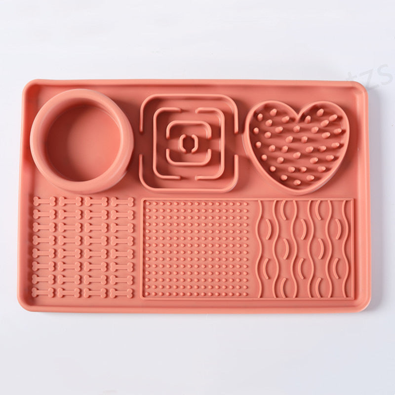 Multifunctional Solid-Color Silicone Pet Feeding Bowl