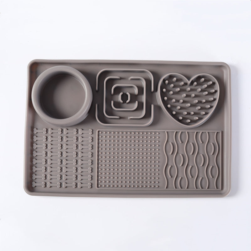 Multifunctional Solid-Color Silicone Pet Feeding Bowl
