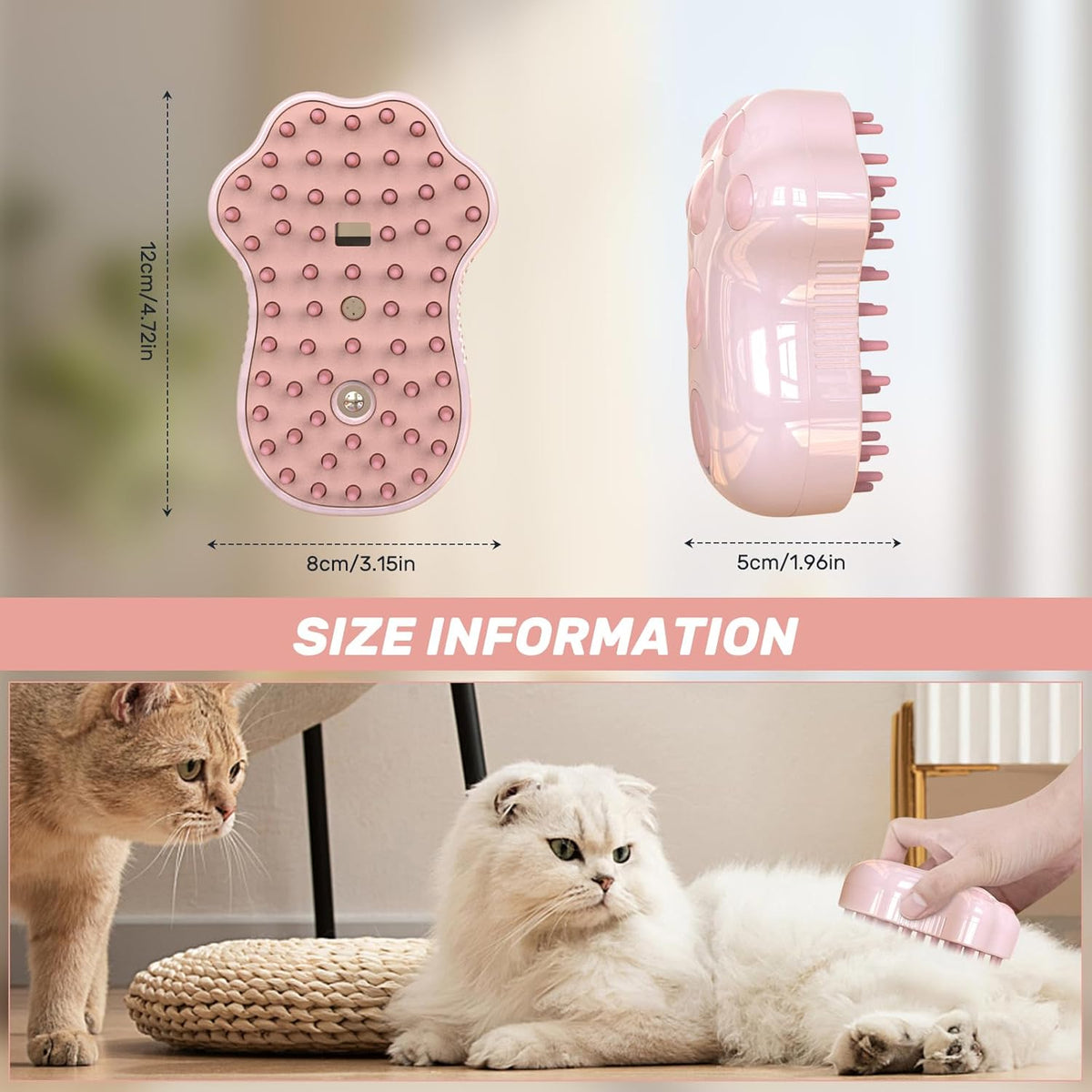 Self-Cleaning Cat Steam Brush