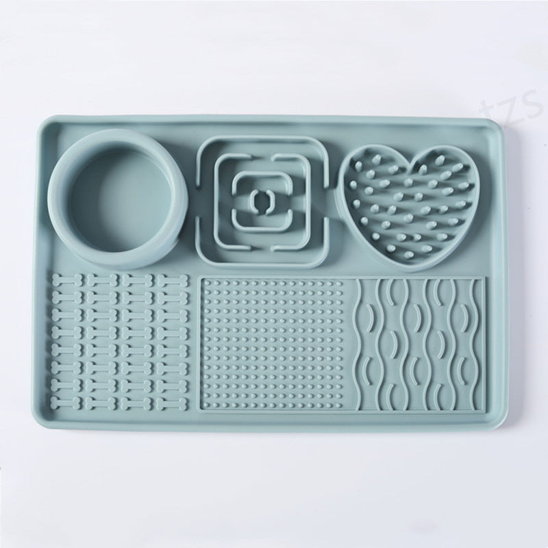 Multifunctional Solid-Color Silicone Pet Feeding Bowl