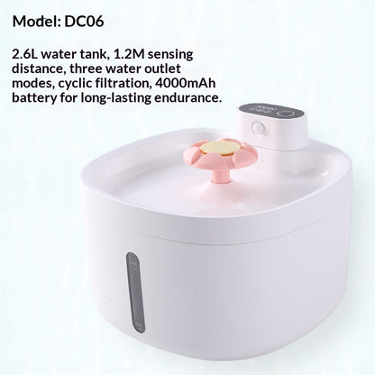 Filtered Charging Induction Smart Pet Water Fountain