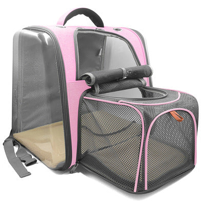 Plastic See-through Window Pet Backpack for Cats and Small Dogs