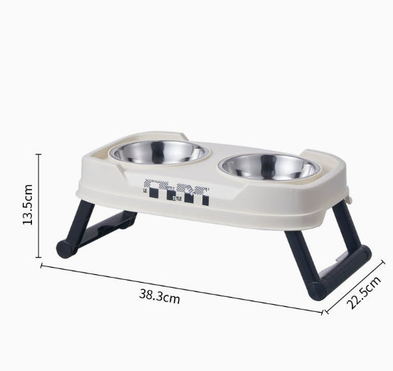 Foldable Stainless Steel Dual Bowl for Dogs and Cats
