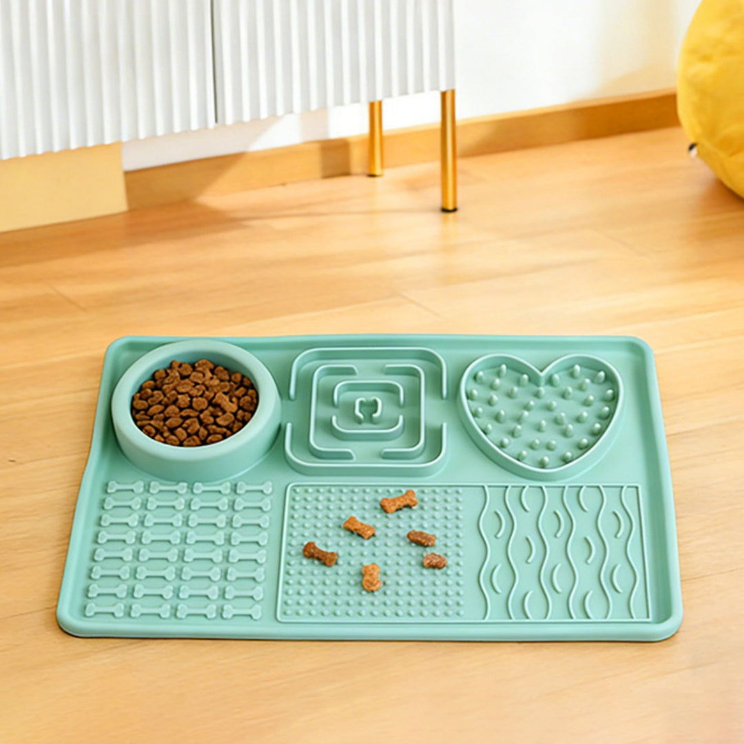 Multifunctional Solid-Color Silicone Pet Feeding Bowl
