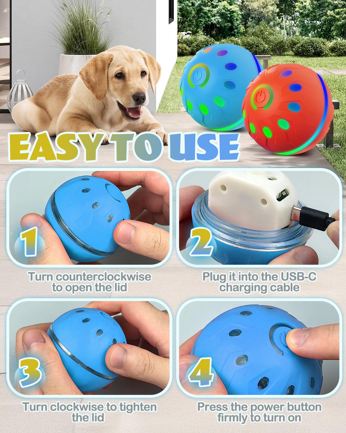 Interactive Dog Toys With Lights
