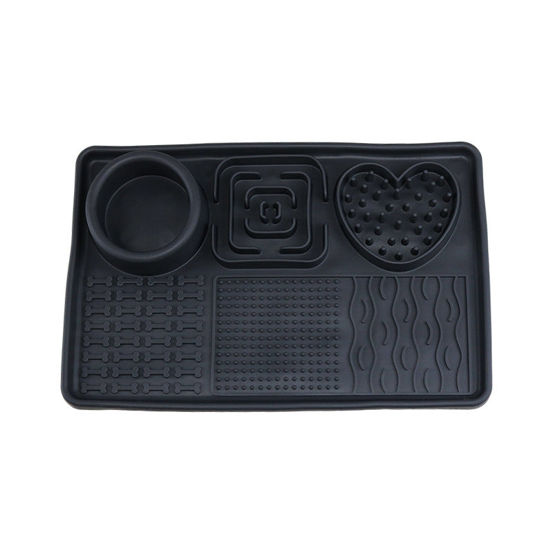 Multifunctional Solid-Color Silicone Pet Feeding Bowl