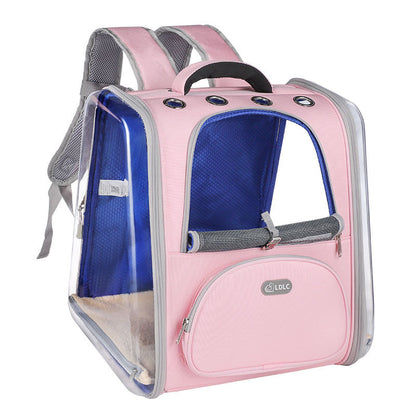 Plastic See-through Window Pet Backpack for Cats and Small Dogs