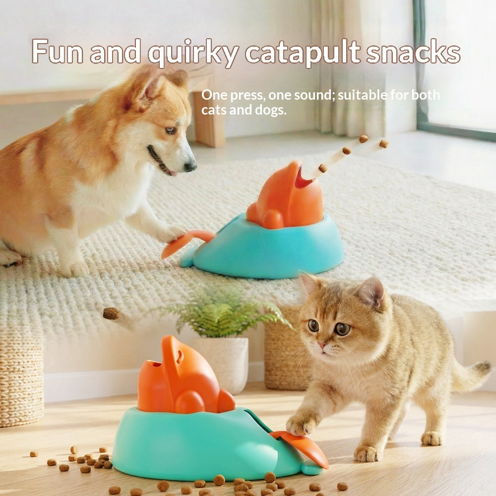 Food-Dispensing Toy Puzzle Treat Launcher for Cats and Dogs