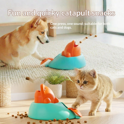 Food-Dispensing Toy Puzzle Treat Launcher for Cats and Dogs