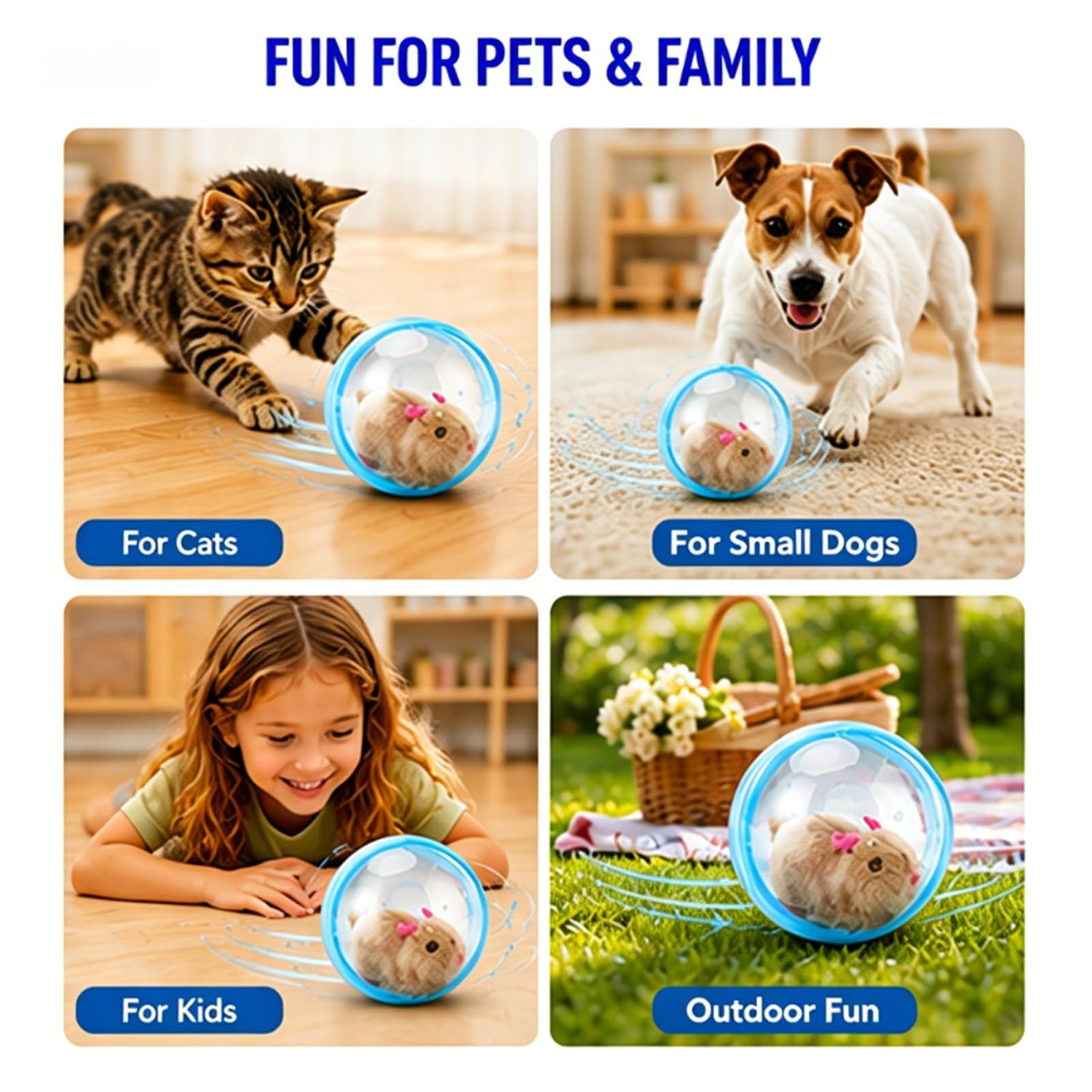 Self-Rolling Interactive Cat Ball