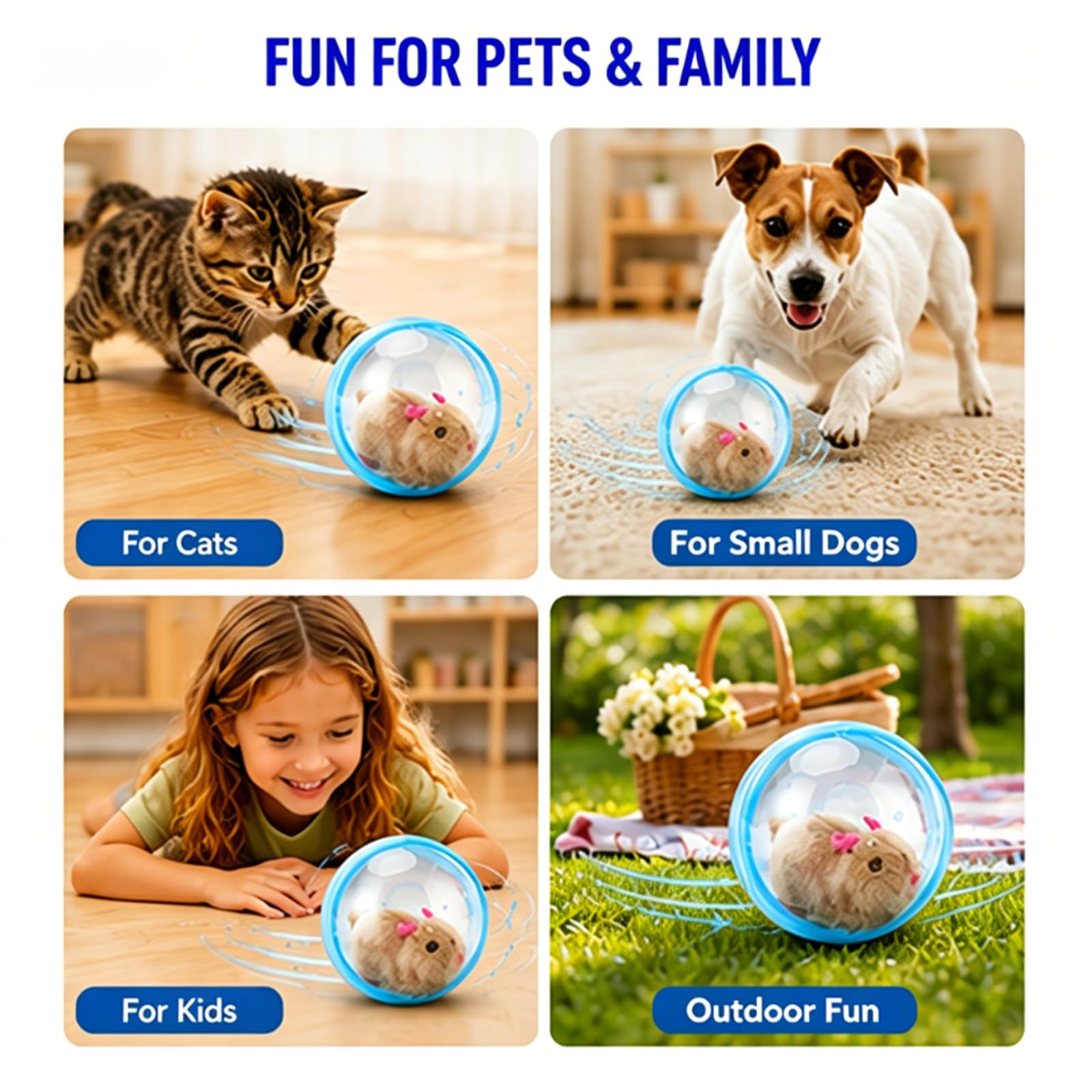 Self-Rolling Interactive Cat Ball