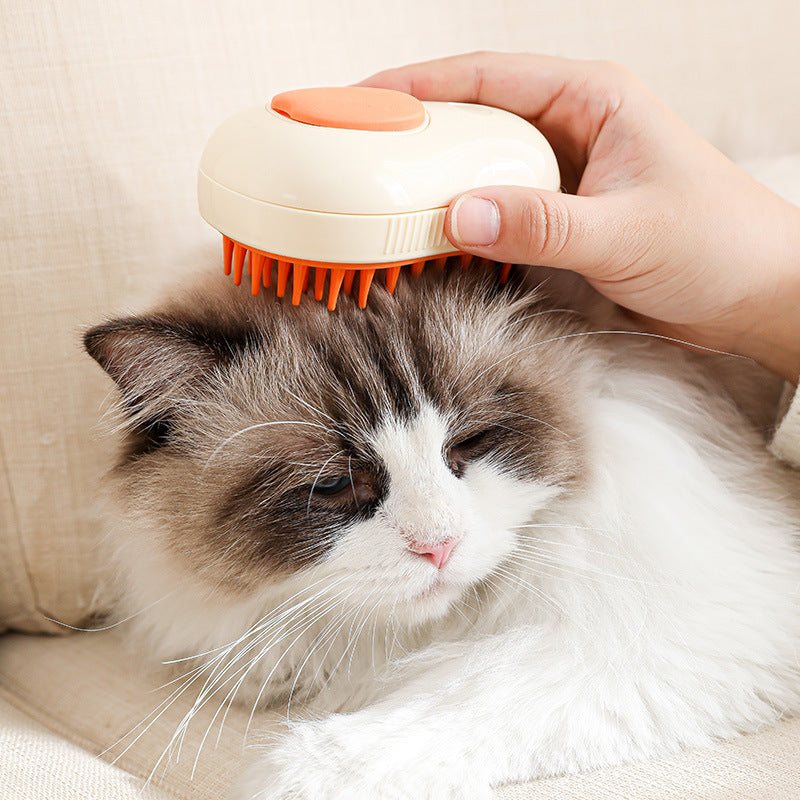 Steamy Cat Brush Self-Cleaning Pet Grooming Comb