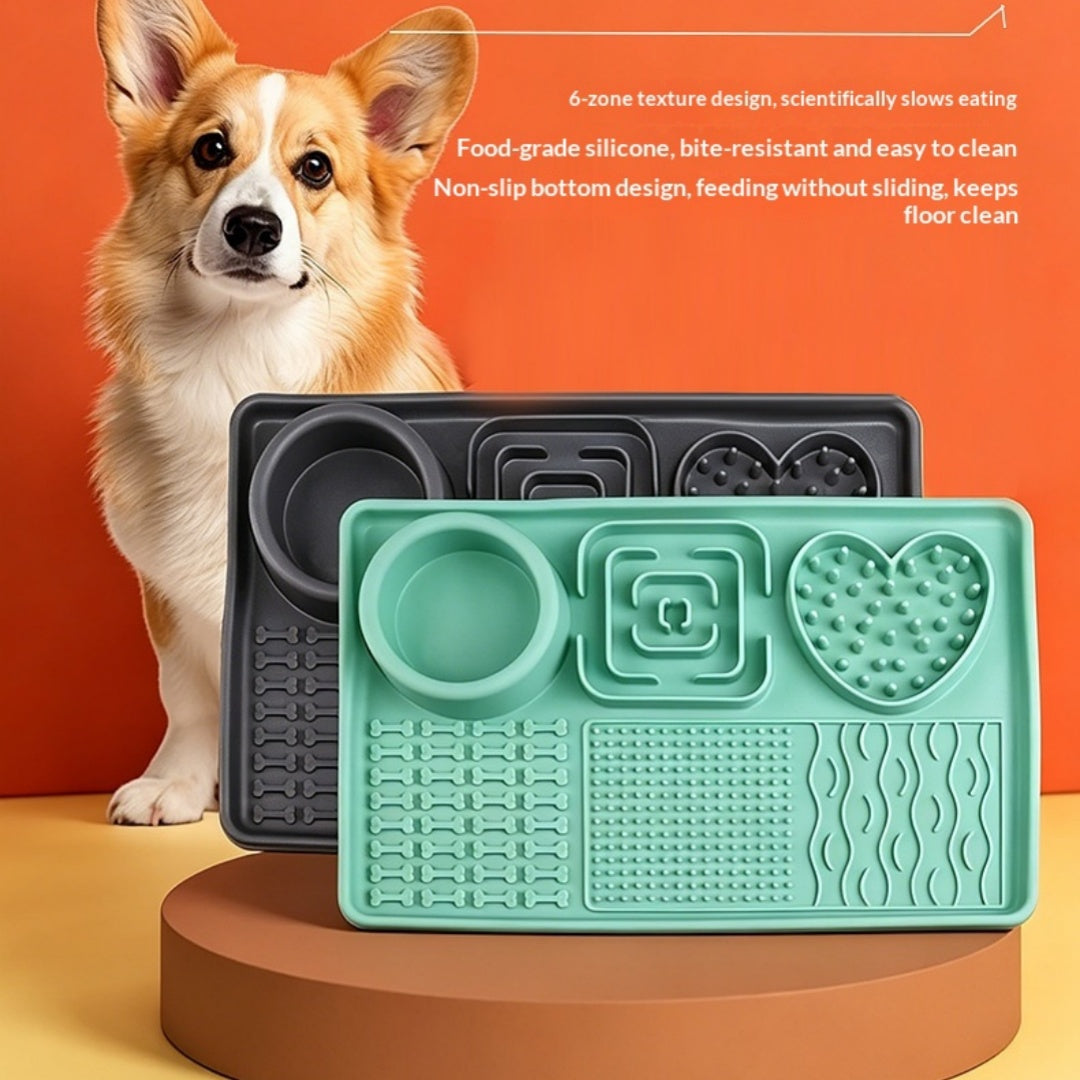 Multifunctional Solid-Color Silicone Pet Feeding Bowl