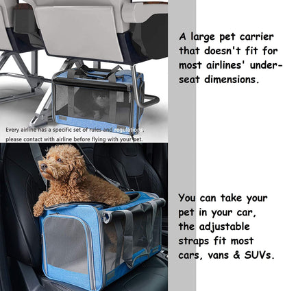 Pet Carrier for Large and Medium Cats Soft-Sided Travel Bag