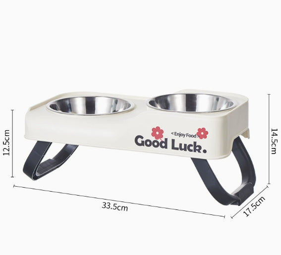 Foldable Stainless Steel Dual Bowl for Dogs and Cats