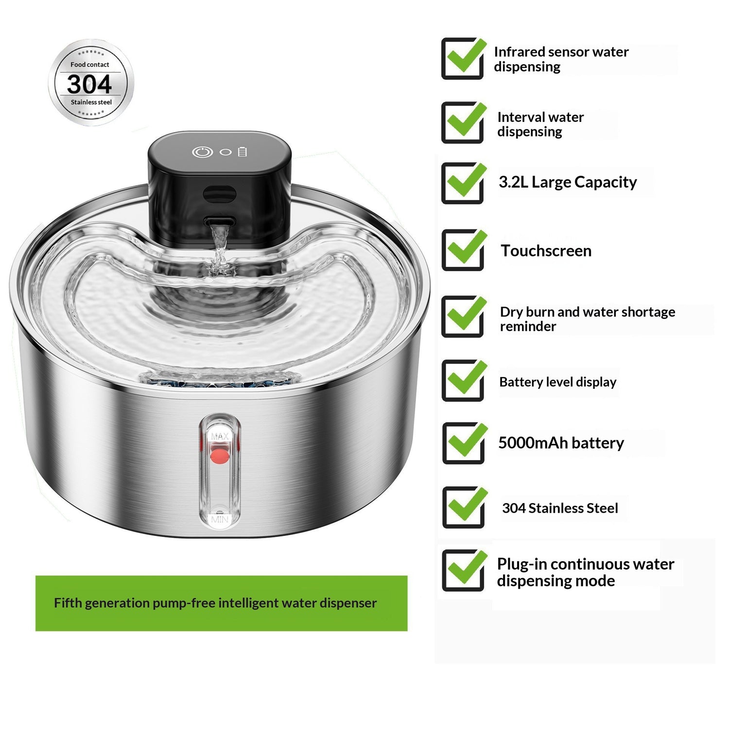 Smart Pet Water Fountain Wireless Cat Dispenser