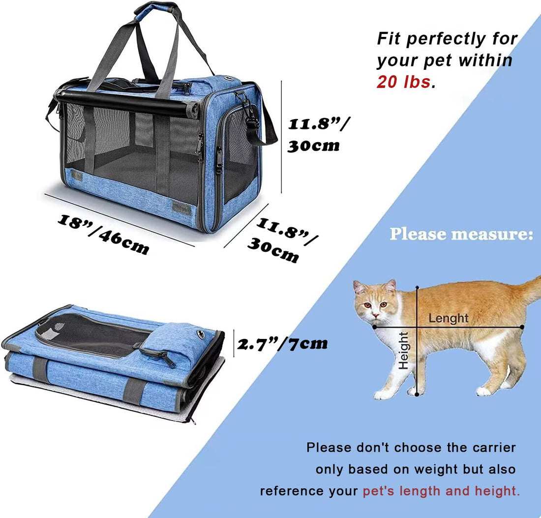 Pet Carrier for Large and Medium Cats Soft-Sided Travel Bag