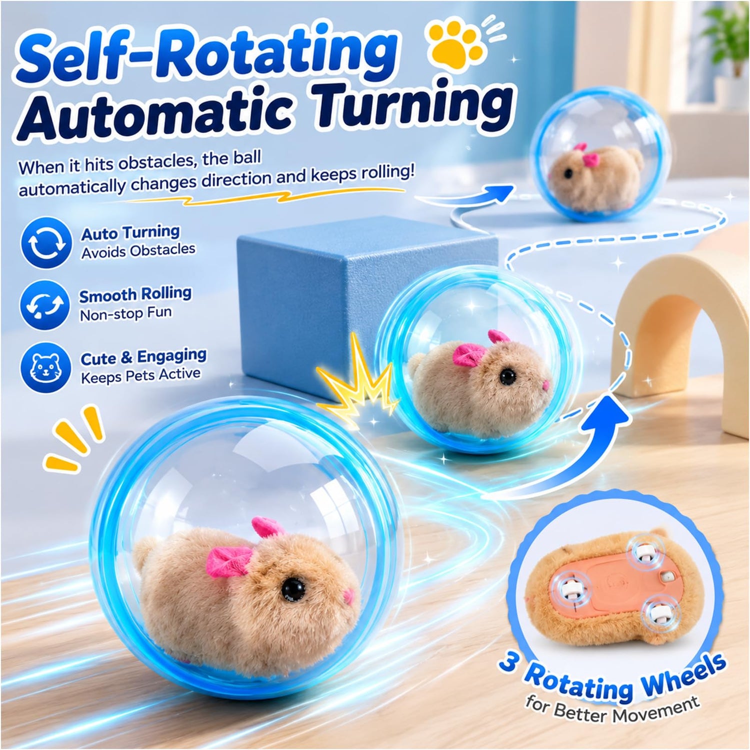 Self-Rolling Interactive Cat Ball