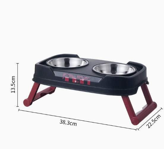 Foldable Stainless Steel Dual Bowl for Dogs and Cats